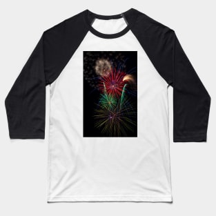 Fireworks Bursting Colors In The Night Baseball T-Shirt